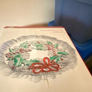 Celebrations by Mikasa, Festive Wreath Collelctions Sweet Dish, New in Box